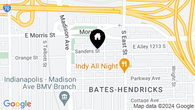 Map of 337 Sanders Street, Indianapolis IN, 46225