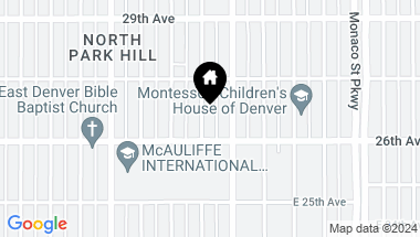 Map of 2644 Jasmine Street, Denver CO, 80207