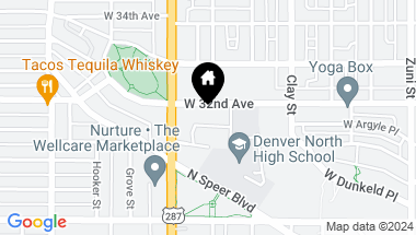 Map of 2900 W 32nd Ave, Denver CO, 80211