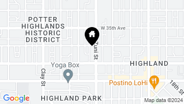 Map of 3345 Zuni Street, Denver CO, 80211
