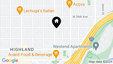 Map of 3438 Pecos Street, Denver CO, 80211