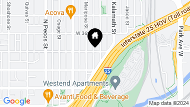 Map of 1330 W 35th Avenue, Denver CO, 80211