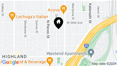 Map of 3506 Osage Street, Denver CO, 80211