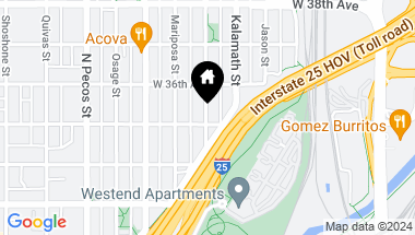 Map of 3510 Lipan Street, Denver CO, 80211