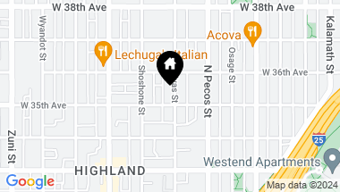 Map of 3511 Quivas Street, Denver CO, 80211