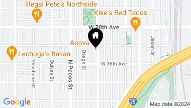 Map of 3635 Navajo Street, Denver CO, 80211