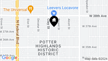 Map of 2628 W 37th Avenue, Denver CO, 80211