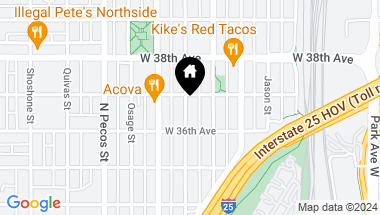 Map of 3642L Mariposa Street, Denver CO, 80211