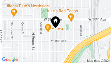 Map of 1410 W 37th Avenue, Denver CO, 80211