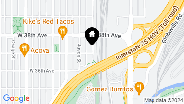 Map of 3705 Inca Street, Denver CO, 80211