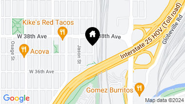 Map of 3705 Inca Street, Denver CO, 80211