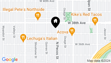 Map of 3709 Pecos Street, Denver CO, 80211