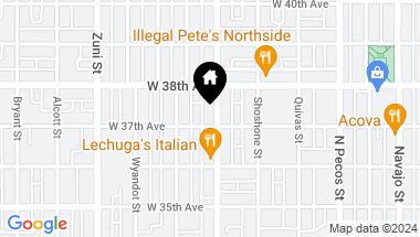 Map of 3709 Tejon Street, Denver CO, 80211
