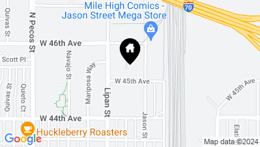 Map of 1045 W 45th Avenue, Denver CO, 80211