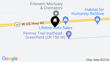 Map of 1483 W Us Highway 40, Greenfield IN, 46140