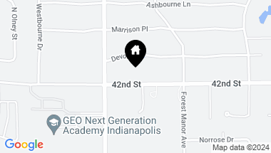 Map of 3838 E 42nd Street, Indianapolis IN, 46226