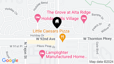 Map of 1801 W 92nd Ave 175, Denver CO, 80260