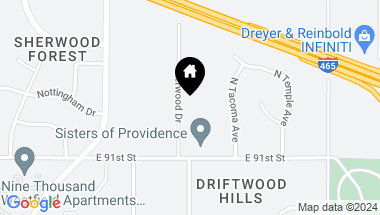 Map of 9215 Kerwood Drive, Indianapolis IN, 46240