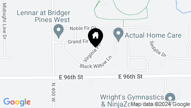 Map of 9763 Virginia Pine Drive, Fishers IN, 46040