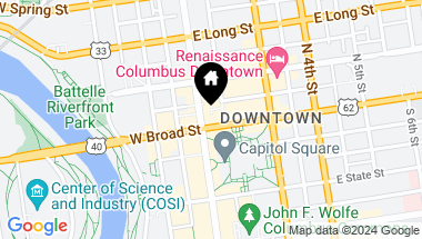 Map of 8 E Broad Street, 1701, Columbus OH, 43215