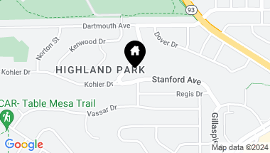 Map of 2595 Stanford Ave, Boulder CO, 80305