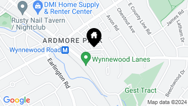 Map of 627 Kenilworth Rd, Ardmore PA, 19003