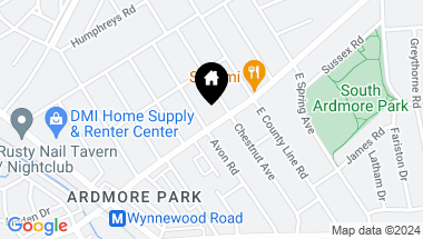 Map of 806 Wynnewood Rd, Ardmore PA, 19003