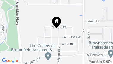 Map of 17145 Mariposa St, Broomfield CO, 80023