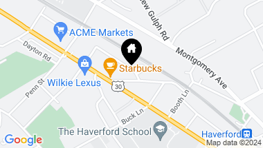 Map of 542 Barrett Ave, Haverford PA, 19041