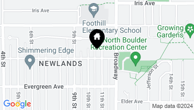 Map of 1023 Forest Ave, Boulder CO, 80304