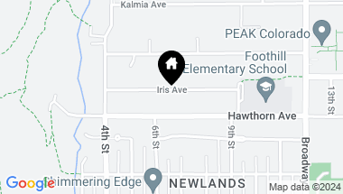 Map of 640 Iris Avenue, Boulder CO, 80304