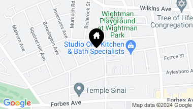Map of 5565 Northumberland Street, Squirrel Hill PA, 15217