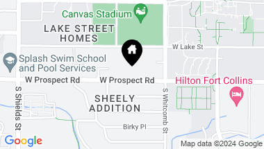 Map of 640 W Prospect Rd, Fort Collins CO, 80526