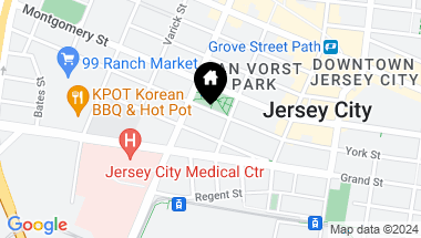 Map of 289 YORK ST, JC, Downtown NJ, 07302