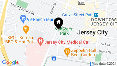 Map of 301 YORK ST, JC, Downtown NJ, 07302