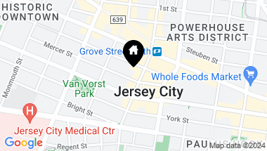 Map of 38 MERCER ST, JC, Downtown NJ, 07302