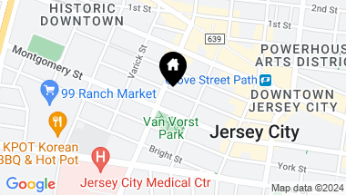Map of 101 MERCER ST, JC, Downtown NJ, 07302
