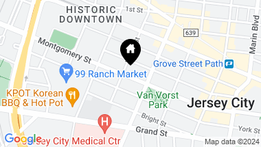 Map of 316 MONTGOMERY ST, JC, Downtown NJ, 07302
