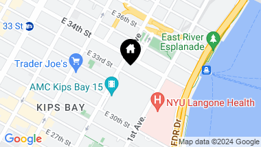 Map of 303 East 33rd Street Unit: 10E, New York City NY, 10016