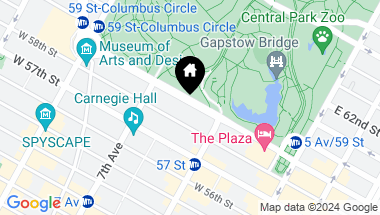 Map of 128 Central Park South Unit: PH, New York City NY, 10019