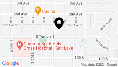 Map of 1219 E SOUTH TEMPLE, Salt Lake City UT, 84102
