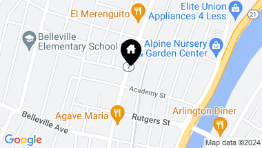 Map of 242 Washington Ave, Nutley Twp NJ, 07109