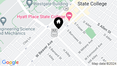 Map of 321 W Beaver Ave, State College PA, 16801