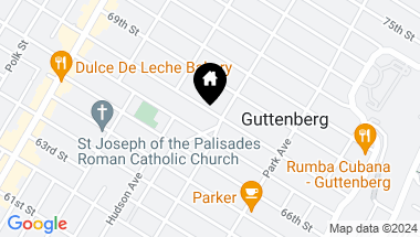 Map of 207 68th Street, Guttenberg NJ, 07093