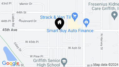 Map of 843 N Ernest Street, Griffith IN, 46319
