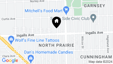 Map of 1215 N Prairie Avenue, Joliet IL, 60435