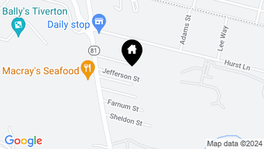 Map of 62 Jefferson Street, Tiverton RI, 02878