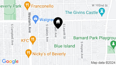 Map of 10341 S Bell Avenue, Chicago IL, 60643