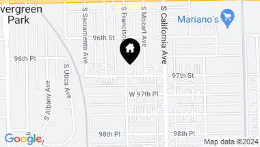 Map of 9659 S Francisco Avenue, Evergreen Park IL, 60805