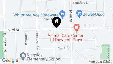 Map of 1055 63rd Street, Downers Grove IL, 60516